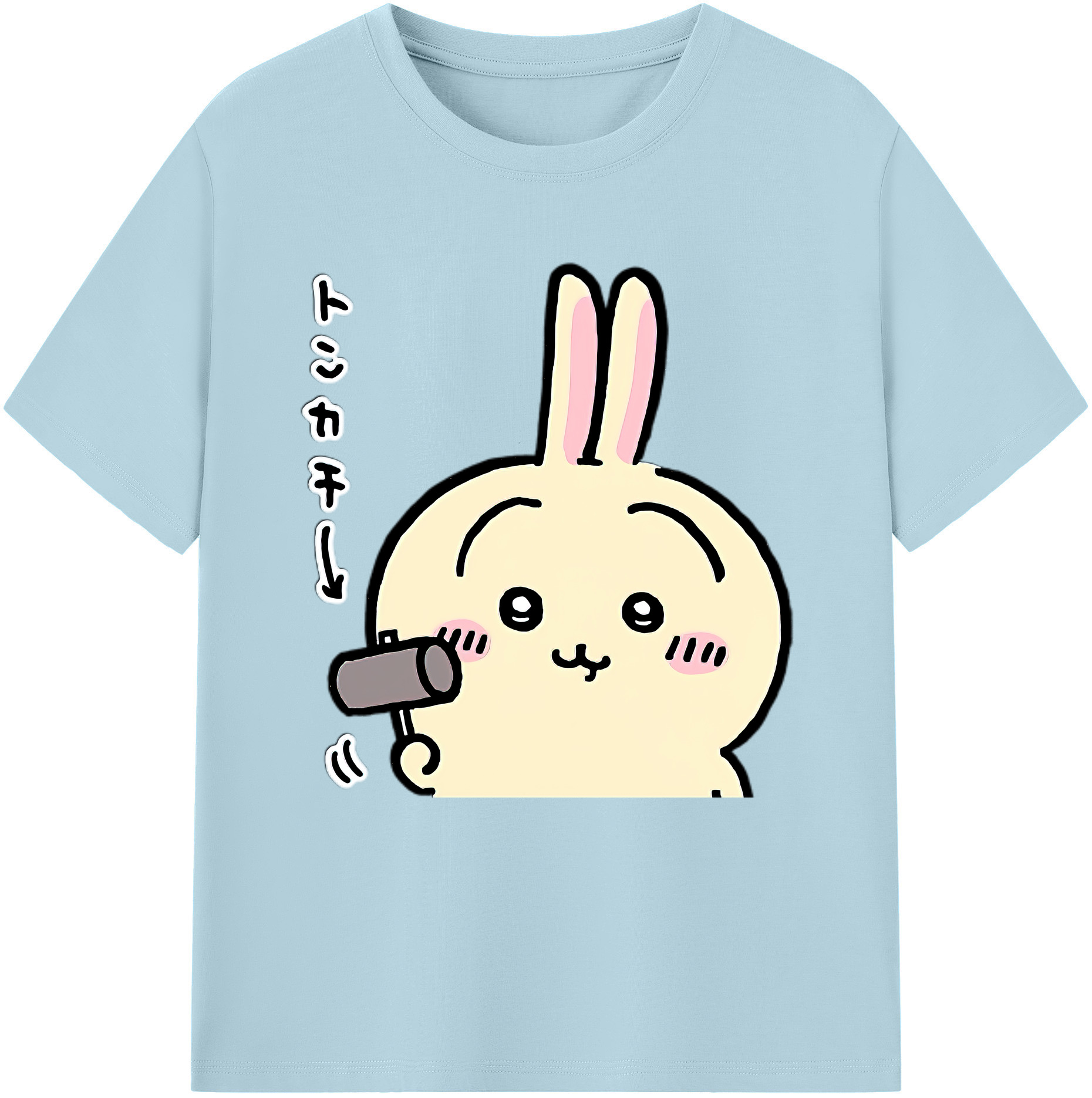（画像用） ちいかわ うさぎ Chii-kawa usagi 綿100％半袖Tシャツ（フロントプリント）